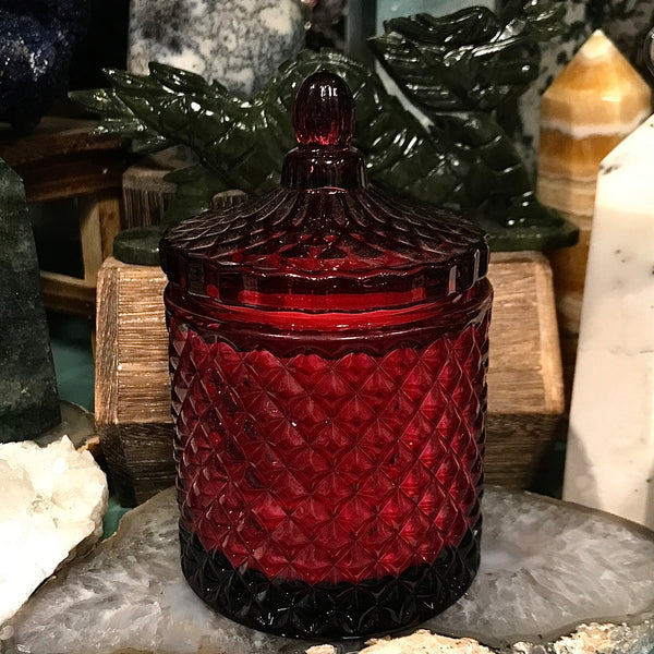 Sacral Chakra Candle in Red Lidded Jar