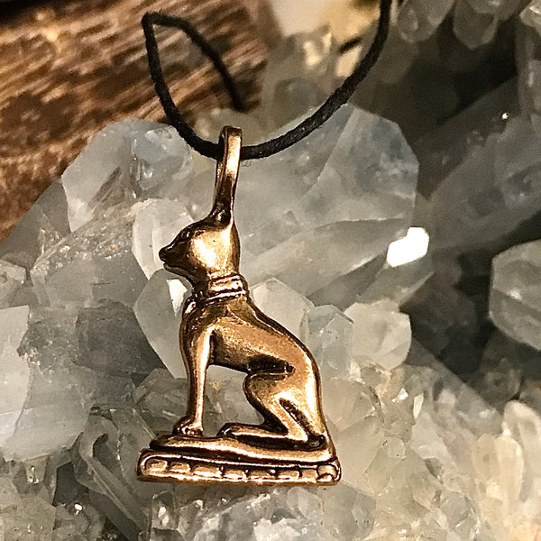 Bastet Bronze Pendant Necklace