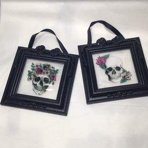 Sugar Skull Floating Pictures - Set of Two