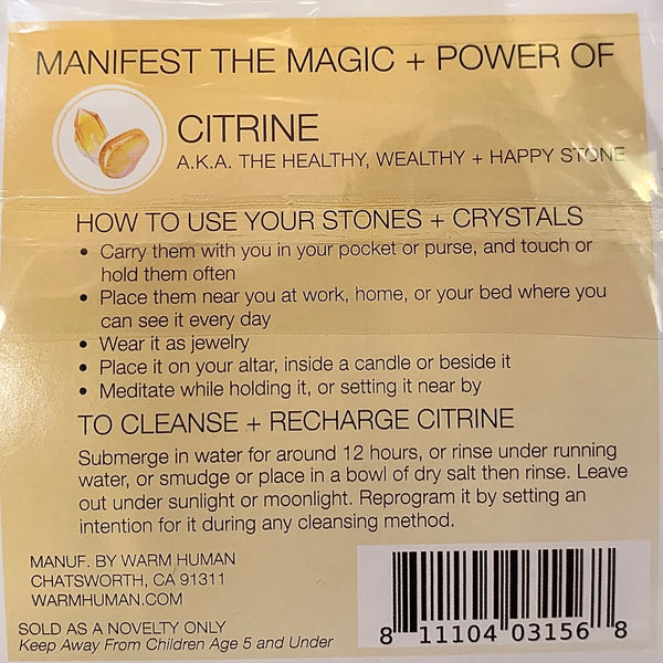 Manifestation Magic Stone Card- Citrine