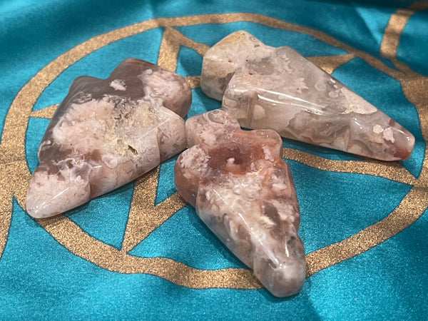 Flower Agate Arrowhead Carving