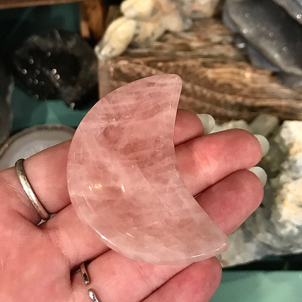 Rose Quartz Mini Moon Bowl 2 Inch