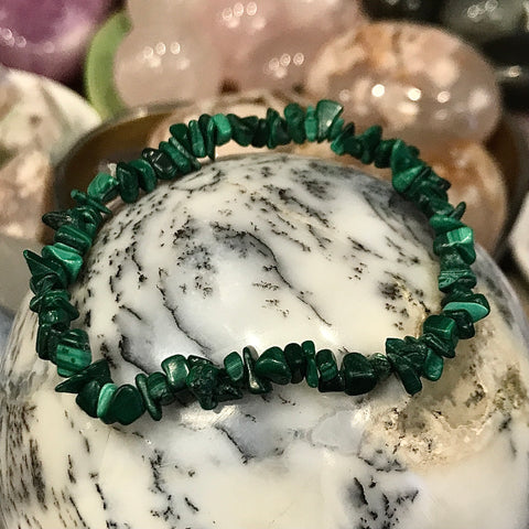 Malachite Chip Stretch Bracelet