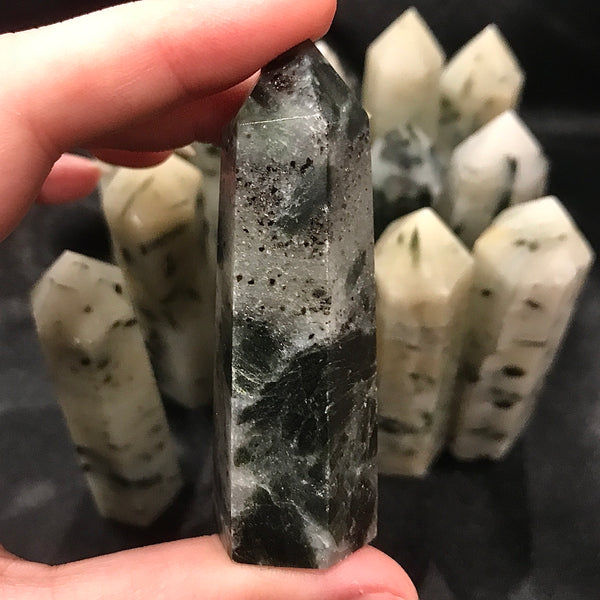 Green Tourmalated Quartz Tower