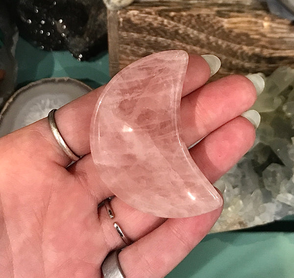 Rose Quartz Mini Moon Bowl 2 Inch