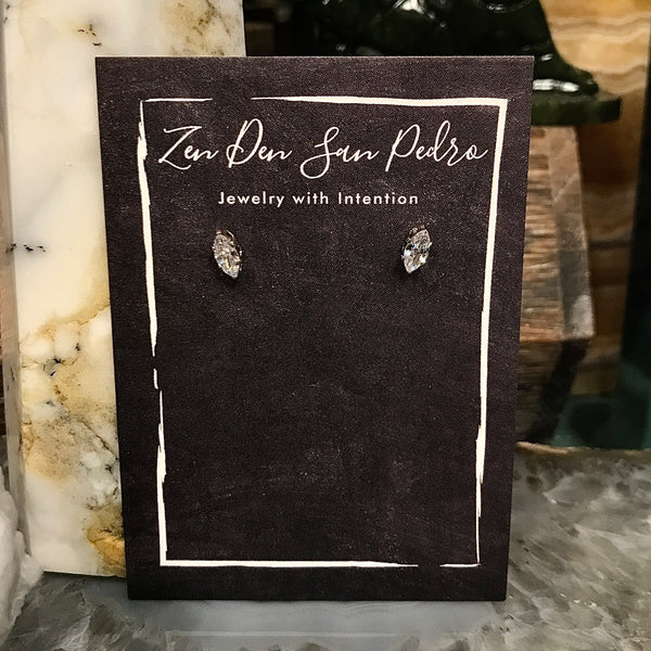 Cubic Zirconia Sterling Silver Post Earrings