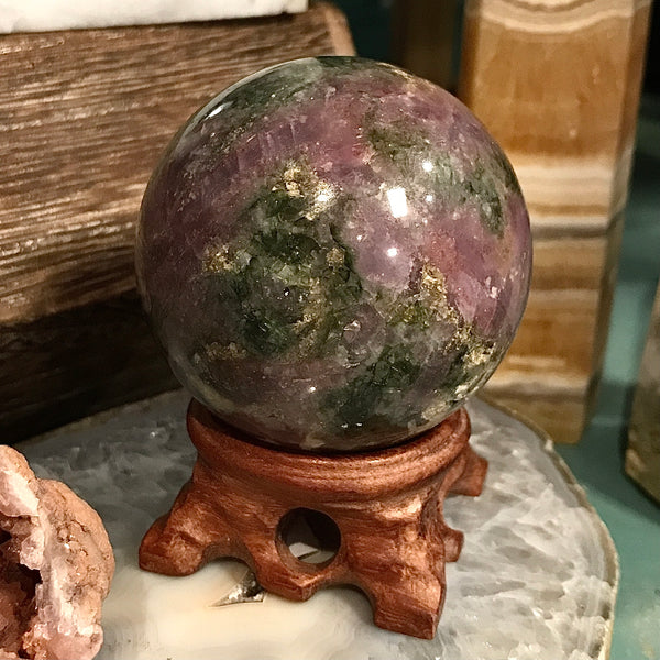 Pink and Green Tourmaline Generator Sphere