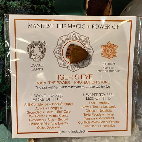 Manifestation Magic Stone Card-Tiger Eye