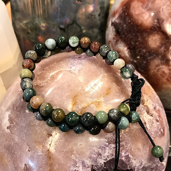 Double Strand Macrame Fancy Jasper 8mm Bracelet