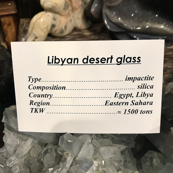 Libyan Desert Glass on Card 3.2 Gram