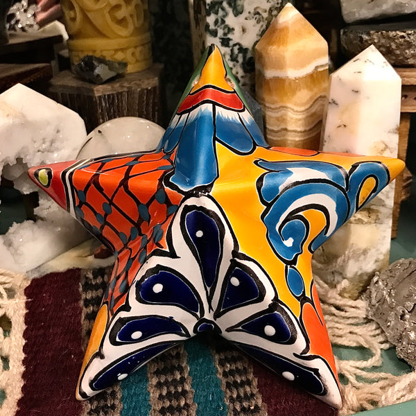 Hand Made/Painted 7 Inch Hanging 5 Point Star Made in Mexico