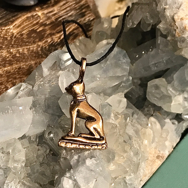 Bastet Bronze Pendant Necklace