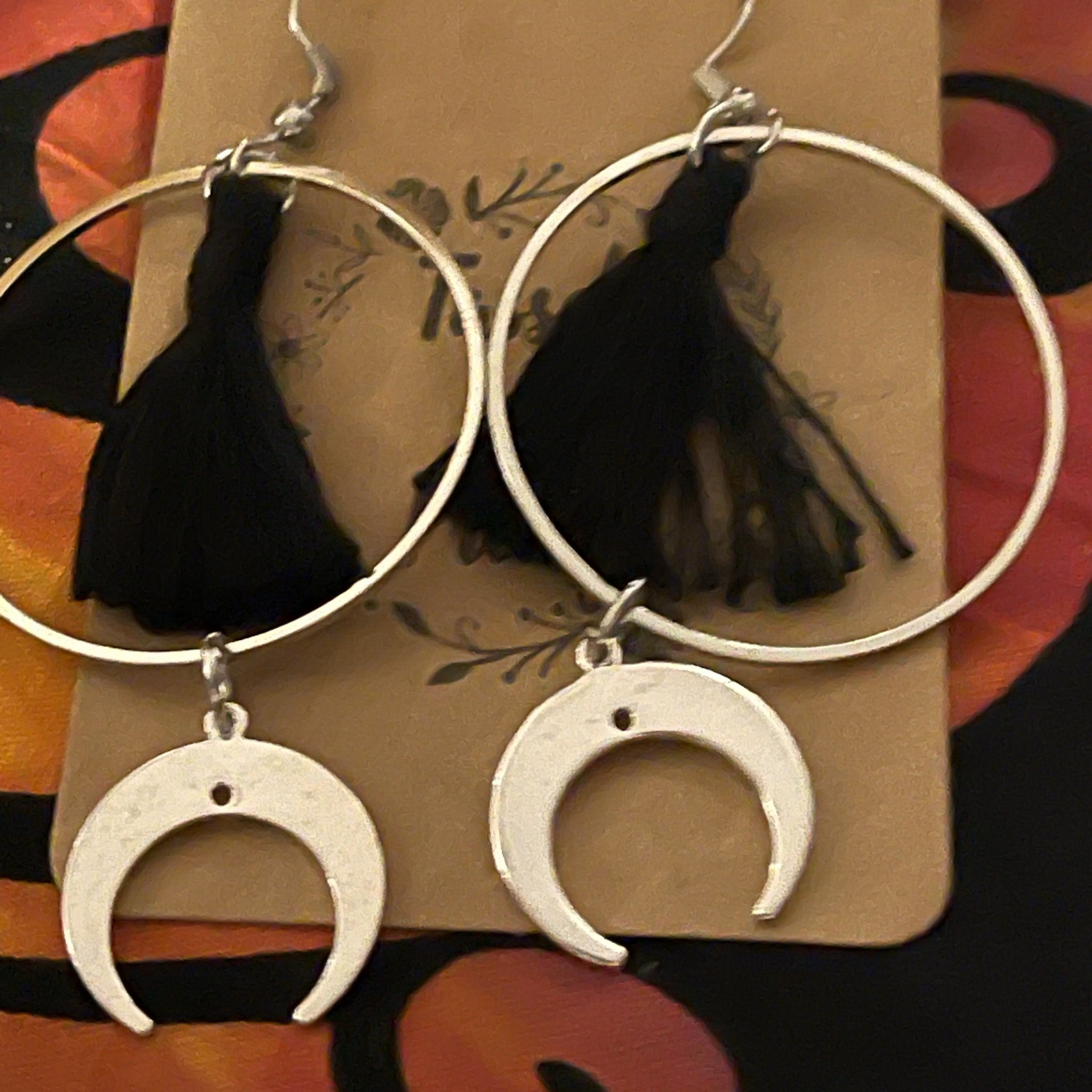 Silver moon hoops