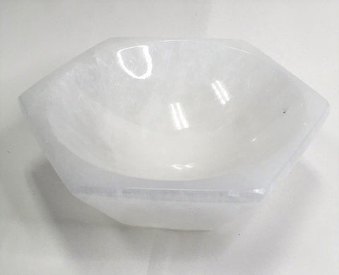 Selenite Bowl 6” Hexagon