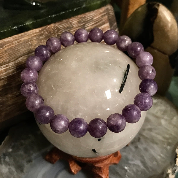 Lepidolite 8mm Stackable Bracelet by Zen Den San Pedro