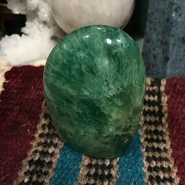 Green Fluorite Cut Base Polished Freeform