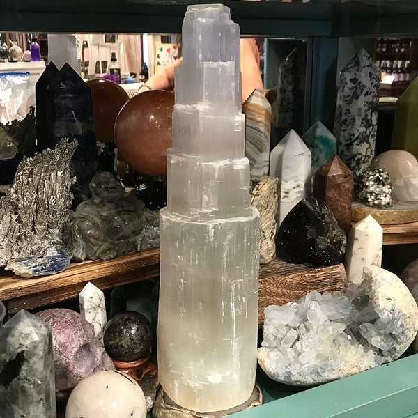 Selenite Tapered Lamp