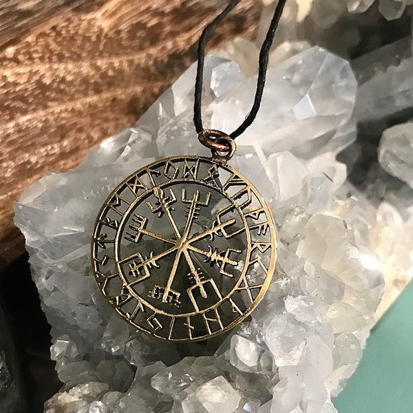 Helm of Awe Bronze Pendant Necklace