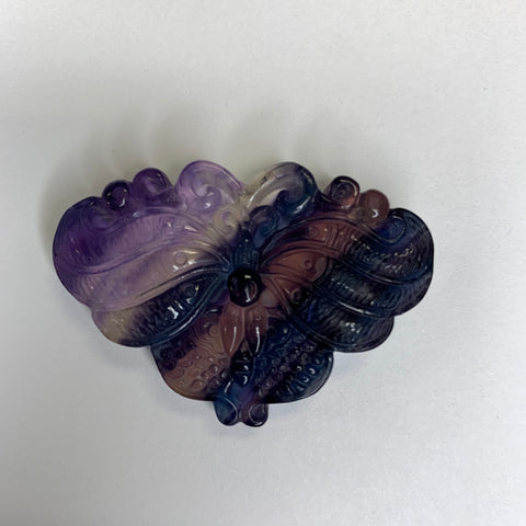 Fluorite Butterfly Flat Back Carving