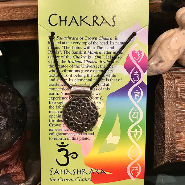 Chakra Pendant Necklace Silver Plated Brass