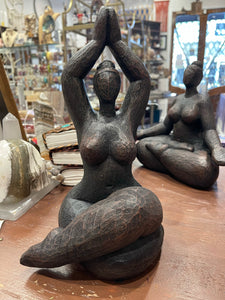 Natural Finish Posed Yoga Woman Statue