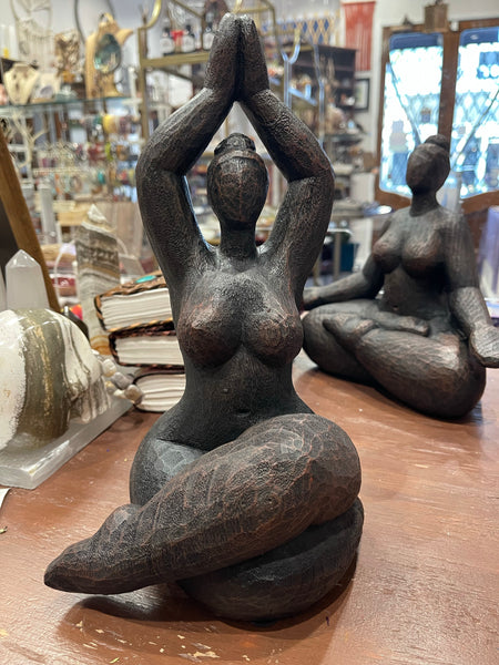 Natural Finish Posed Yoga Woman Statue