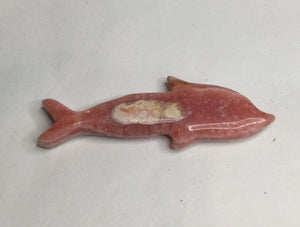 Rhodochrosite Dolphin Carving