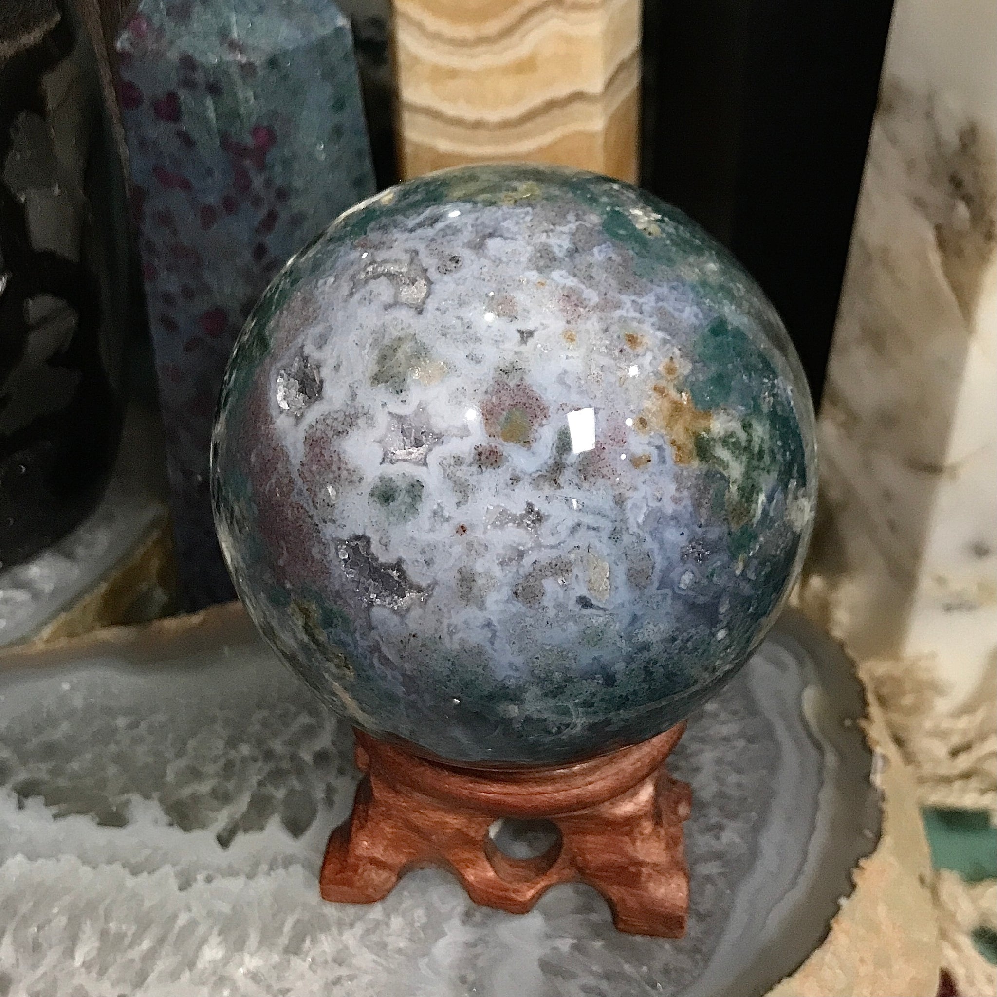 Dreamy Ocean Jasper Sphere