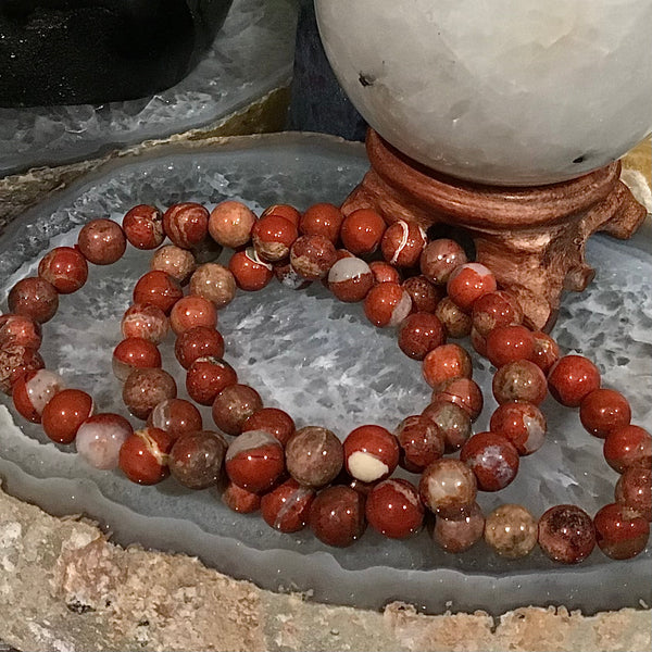 Brecciated Jasper 8mm Round Stackable Bracelet