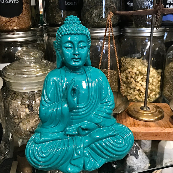 Buddha Turquoise Color Statue 8.5 inches