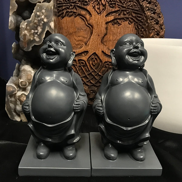 Laughing Buddha Bookends Set