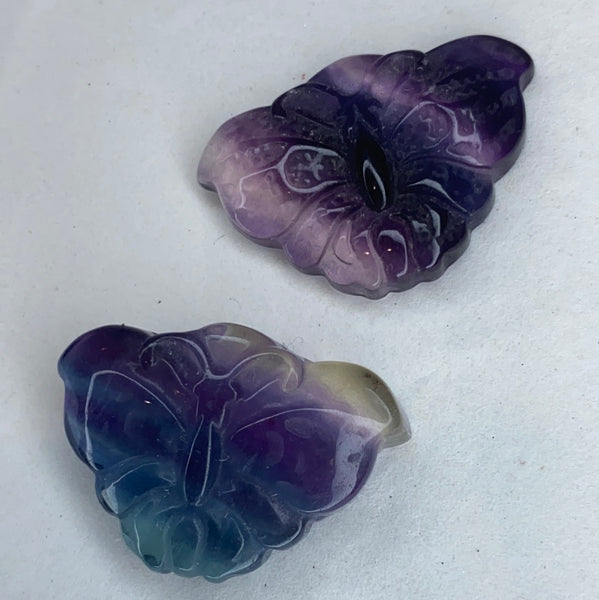 Fluorite Carving -Assorted Shapes - Butterfly, Sun, 9 Tail Fox, Unicorn