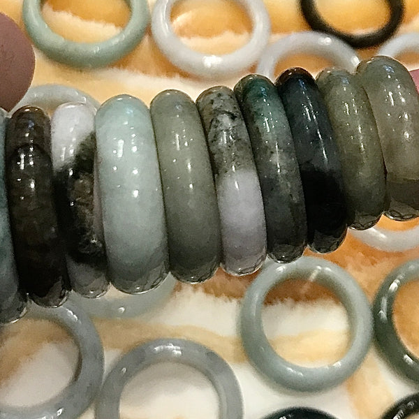 Burmese Jade Carved Rings