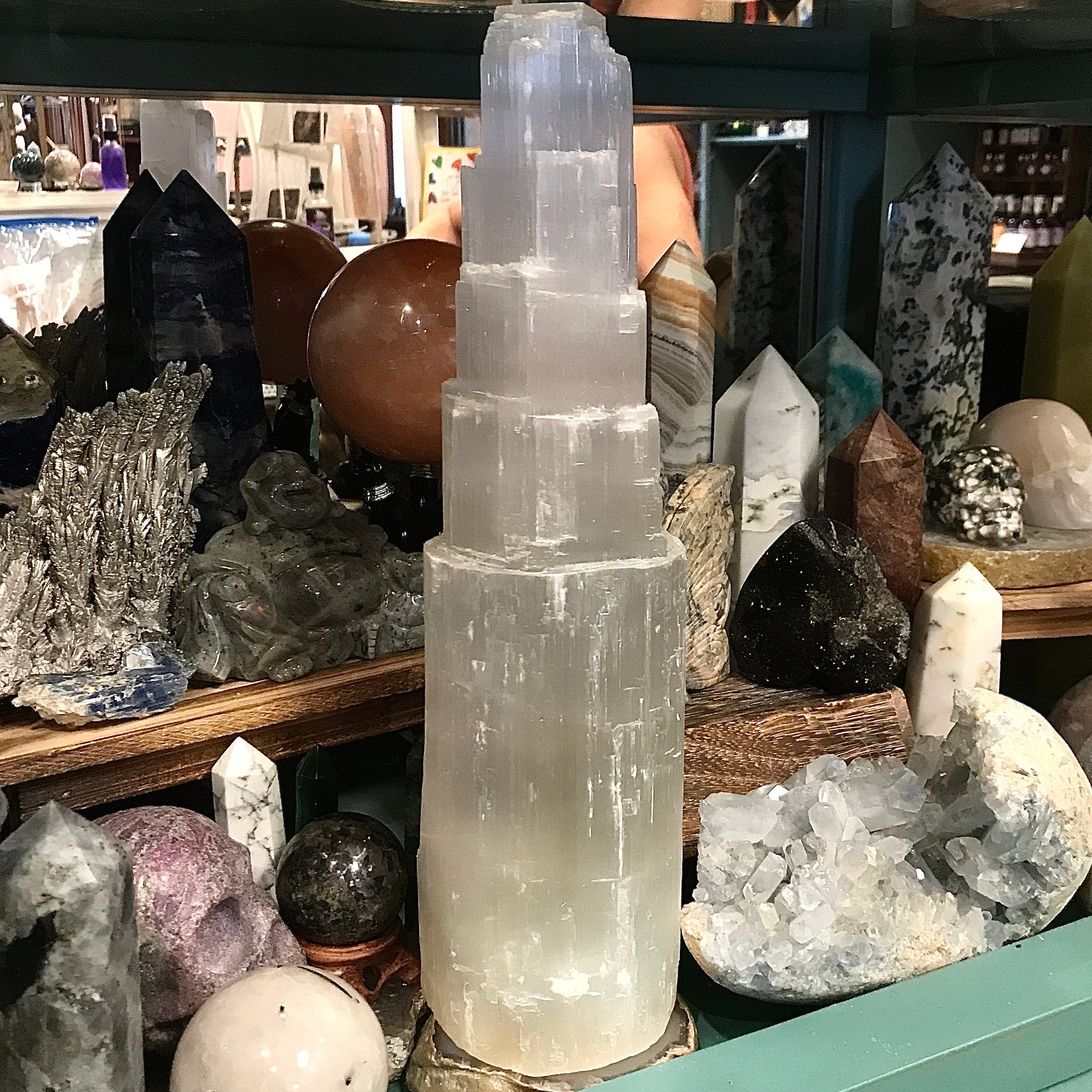 Selenite Tapered Lamp