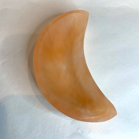 Peach Selenite Moon Bowl