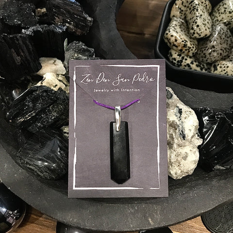 Obsidian Large Silver Bail Pendant