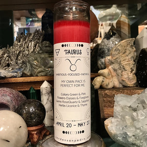 Taurus Zodiac Pillar Zen Den Candle