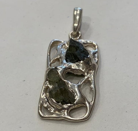 Moldavite Sterling Pendant