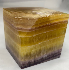 Yellow Fluorite Asymmetrical Standing Cube