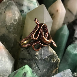 Snake Bronze Ring Sz 12