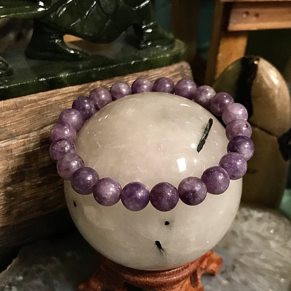 Lepidolite 8mm Stackable Bracelet by Zen Den San Pedro