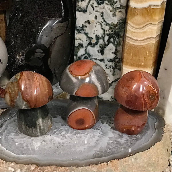 Polychrome Jasper 2 Inch Mushroom Carving