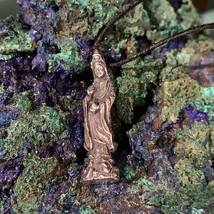 Quan Yin Pewter Pendant Necklace