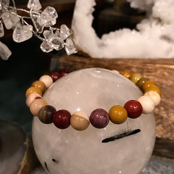 Natural Mookaite Beaded Healing Bracelet