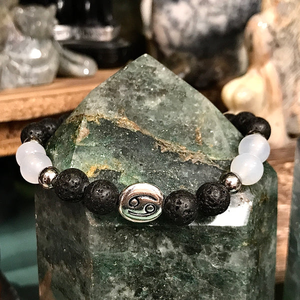 Zodiac Sign Horoscope Natural Stone Bracelet 7.5 Inches Long