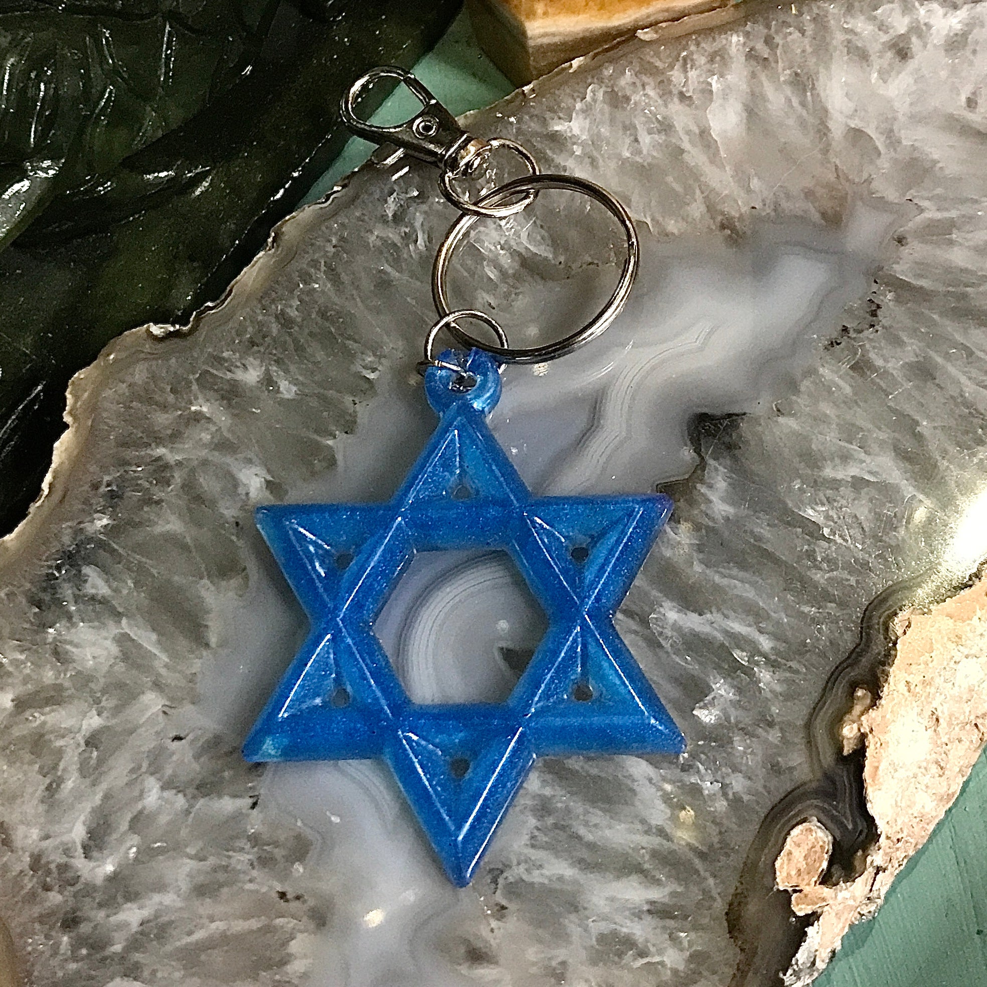 Star of David Resin Keychains