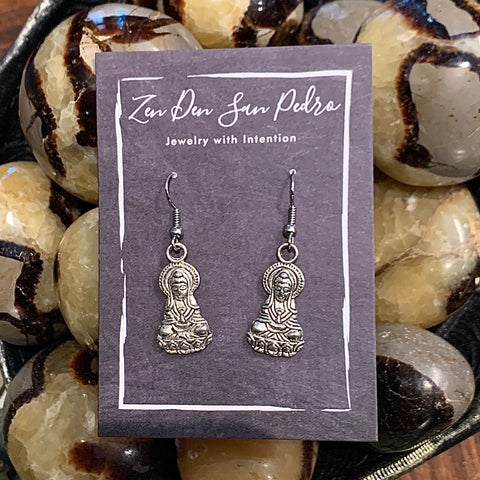 Buddha Silver Plate Earrings