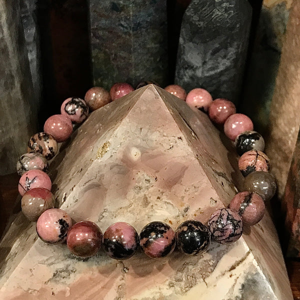 Rhodonite 8mm Round Stretch Bracelets