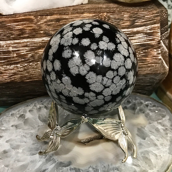 Snowflake Obsidian Sphere 45 mm