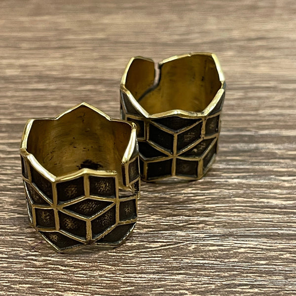 Brass Rings Sacred Geometry - Adjustable